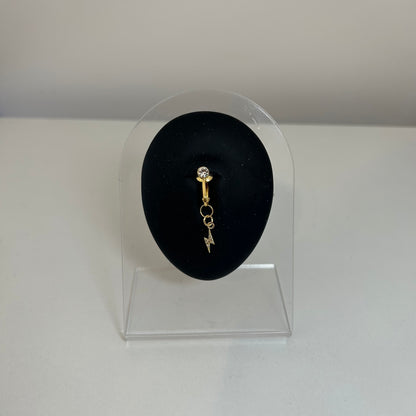 Faux piercing nombril flash acier inoxydable