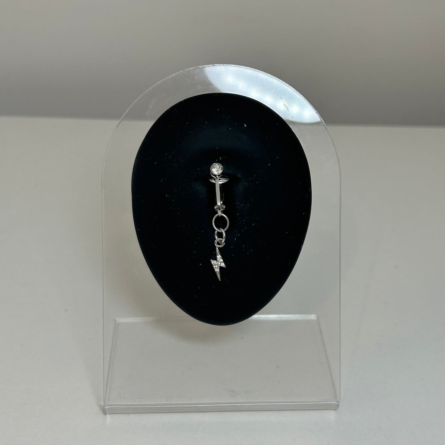 Faux piercing nombril flash acier inoxydable