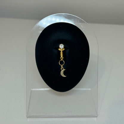 Faux piercing nombril moonlight acier inoxydable