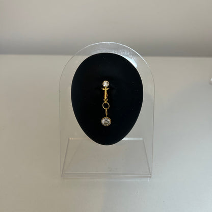 Faux piercing nombril Luna acier inoxydable