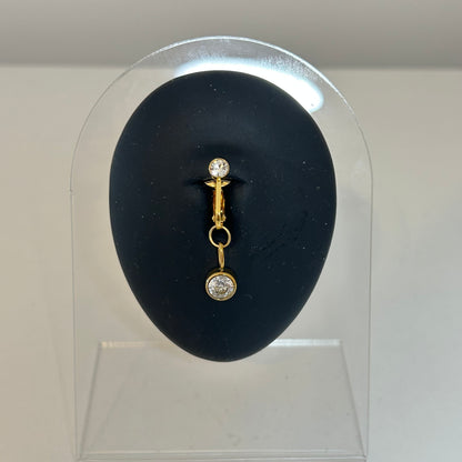 Faux piercing nombril Luna acier inoxydable