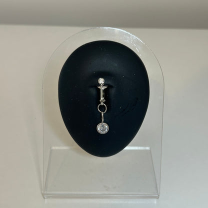 Faux piercing nombril Luna acier inoxydable