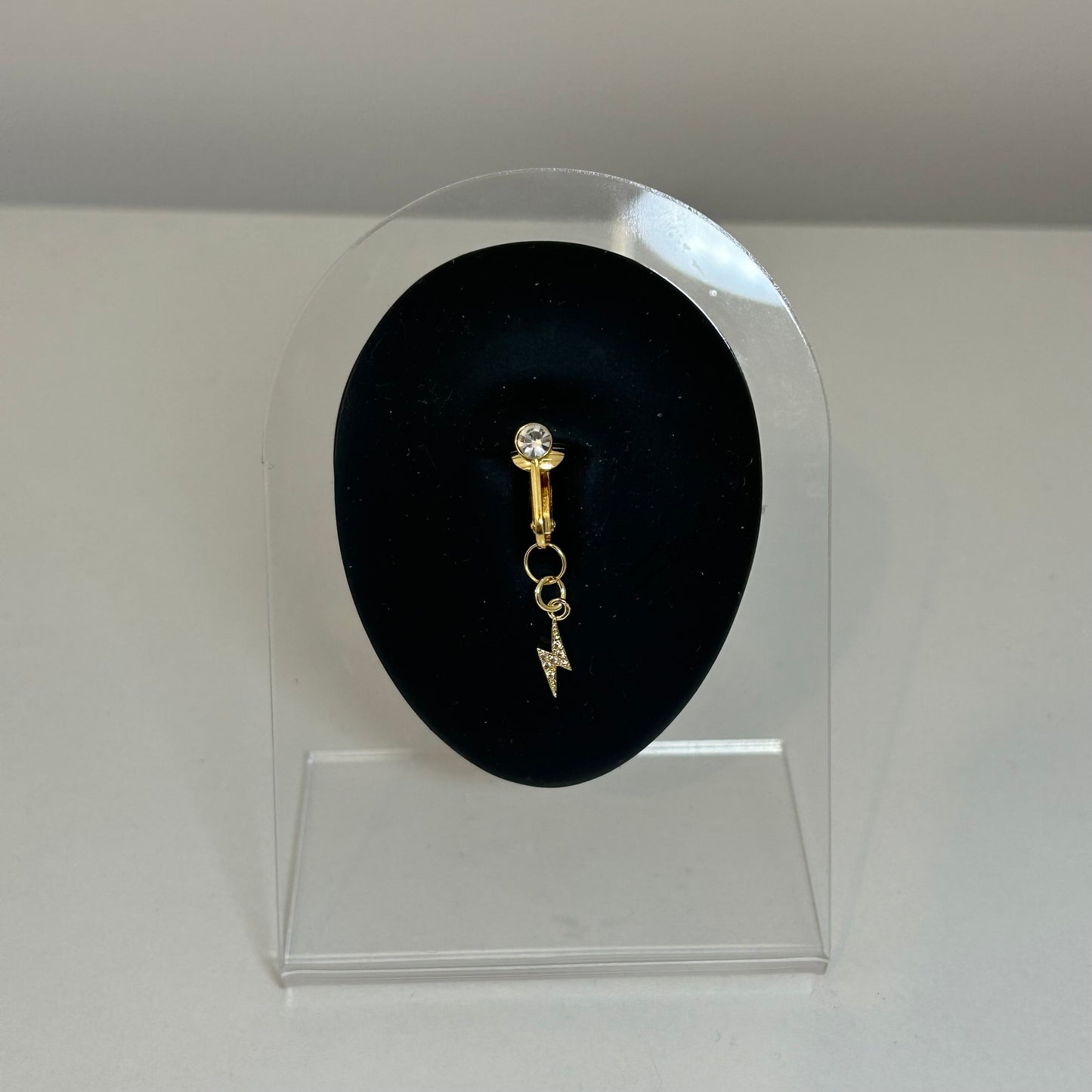 Faux piercing nombril flash acier inoxydable