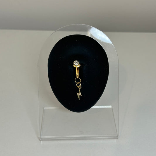Faux piercing nombril flash acier inoxydable