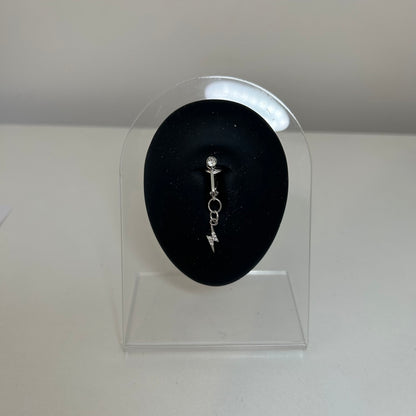 Faux piercing nombril flash acier inoxydable